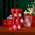 thumbnail image 5 of KelaJuan Christmas Socks, Soft Warm Elastic Cartoon Snowman Santa Claus Printed Casual Socks Holiday Socks Gift, 5 of 6