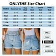 thumbnail image 6 of ONLYSHE Highwaisted Ripped Casual Denim Shorts with Button Fly and Frayed Hem, Blue (Women's), 6 of 6