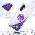 thumbnail image 4 of Glitter Clear Sparkly Bling Case for Samsung Galaxy A14 5G for Women Girls, Flowing Liquid Quicksand Cover with Diamond Ring Holder Case for Samsung Galaxy A14 4G/5G  Purple, 4 of 14