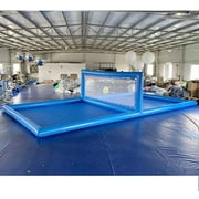 SAYOK 33ft Inflatable Volleyball Court/Outdoor Inflatable Volleyball Pool/Beach Volleyball Net/Water Volleyball Field for Sport Game