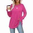 thumbnail image 4 of Ronuti Long Sleeve Shirts for Women Crewneck Basic Loose Tunic Tops Fall Outfits for Women 2026, 4 of 7