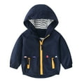 thumbnail image 2 of ATOGUTA Boys Windbreaker Jacket Zip Jacket Hooded Trench Lightweight Kids Coats Windbreaker Casual Outerwear Navy, Kids Jackets 1T-8, 2 of 3