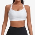 thumbnail image 2 of KHONTS High Impact Sports Bras for Women Racerback Running Bra Workout Crop Tank Tops Longline Sports Push up Bralettes White XL, 2 of 4