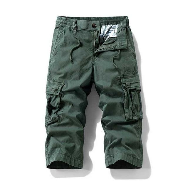 Amzcrzy Mens Shorts Cargo Shorts for Men Shorts for Men Men's Stretch Cargo Shorts Casual Drawstring Classic Summer Short With Multi Pockets Mens Cargo Shorts Mens Shorts Casual