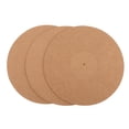thumbnail image 1 of OUNONA 3 Pcs Tapis de Plat en Liège Marron Clair Tapis d'Enregistrement Réduisent les Fluctuations de Disques Écoute de Musique, 1 of 6