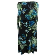 Tommy Hilfiger Women's Chiffon-Overlay Dress (16, Black Multi)