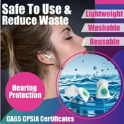 Amplim Noise Protecting Soft Silicone Earplugs for Hearing Protection, White