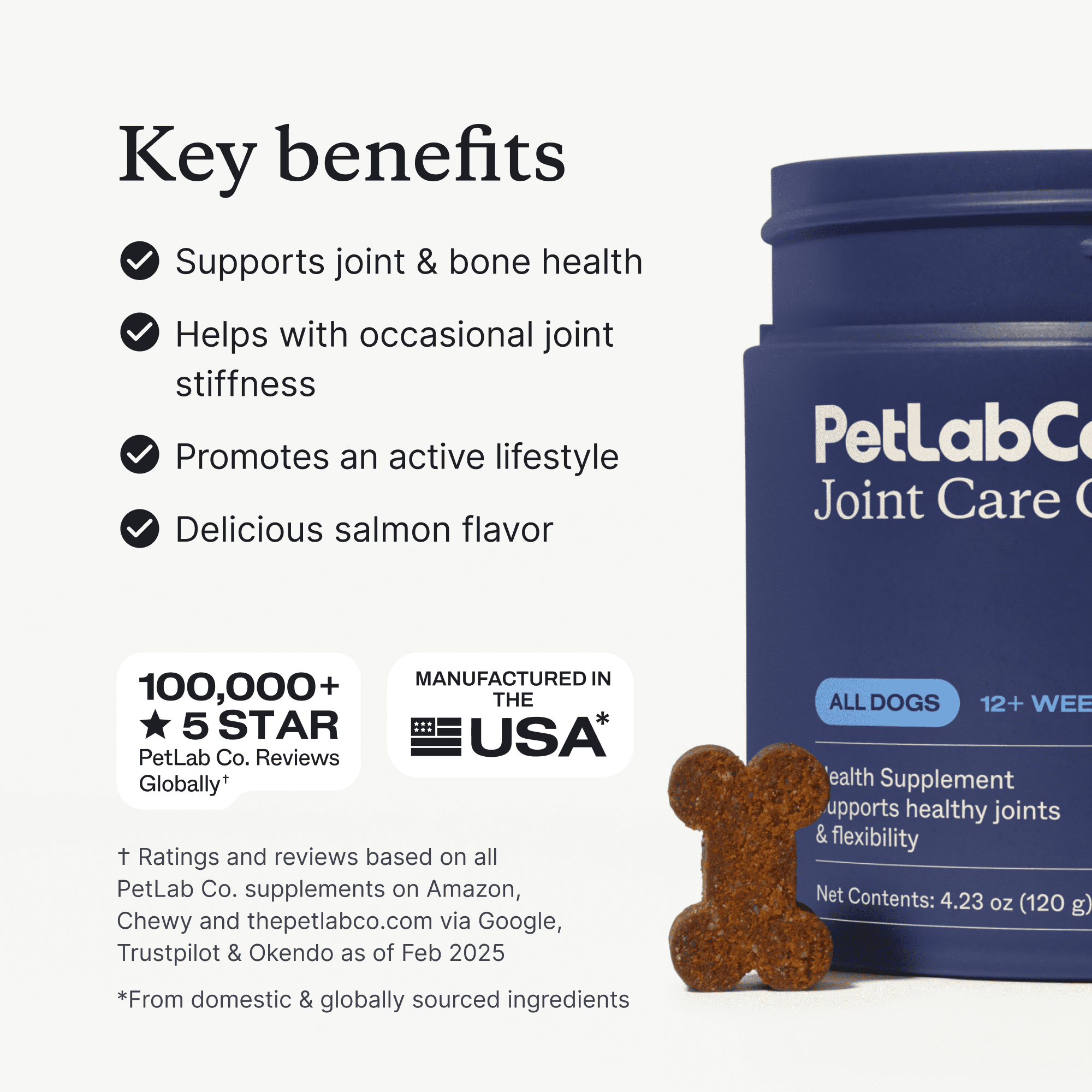 PetLab Co. Joint Care Chew - High Levels of Glucosamine for Dogs - Hip and Joint Supplement to Support Mobility, Pork Flavor,. 30ct