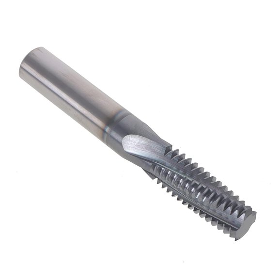 5/8-11 Carbide Helical Flute Thread Mills 4 Flute 0.490 Inch Cutting Diameter 3-1/2 Inch Overall Length, Carbide Thread Mill TiALN Coated