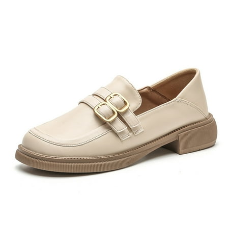 

Fesfesfes Young Ladies Lolita Shoes Round-toe Faux-Leather Shoes Flat Heel Women Dress Shoes Water Proof 4.5(35)
