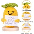 thumbnail image 2 of Funny Positive Avocado 2 Pack Handmade Emotional Support Knitting Wool Pear Doll Gift with Wooden Base for Friends, Parties, Christmas Decoration and Encouragement(C11), 2 of 7