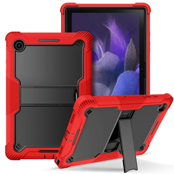 Galaxy Tab A8 10.5" Case (Model SM-X200 / SM-X205) - TECH CIRCLE [3-in-1] Protective Case Kickstand Shockproof Rugged Case Cover for Samsung Galaxy Tab A8 10.5-inch 2021 Release Tablet, Red