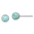 thumbnail image 2 of Sterling Silver Rhodium-plated Light Blue Larimar Post Stud Earrings, 2 of 3