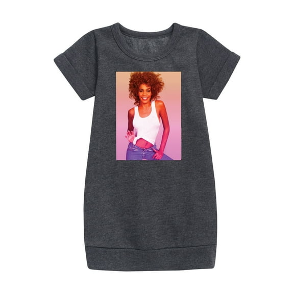 Whitney Houston - Gradient Photo - Toddler And Youth Girls Fleece Dress