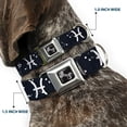 thumbnail image 2 of Buckle-Down Pet Collar, Dog Collar Metal Seatbelt Buckle, Zodiac Pisces Symbol Constellations Black White, 15 to 24 Inches 1.0 Inch Wide, 2 of 8