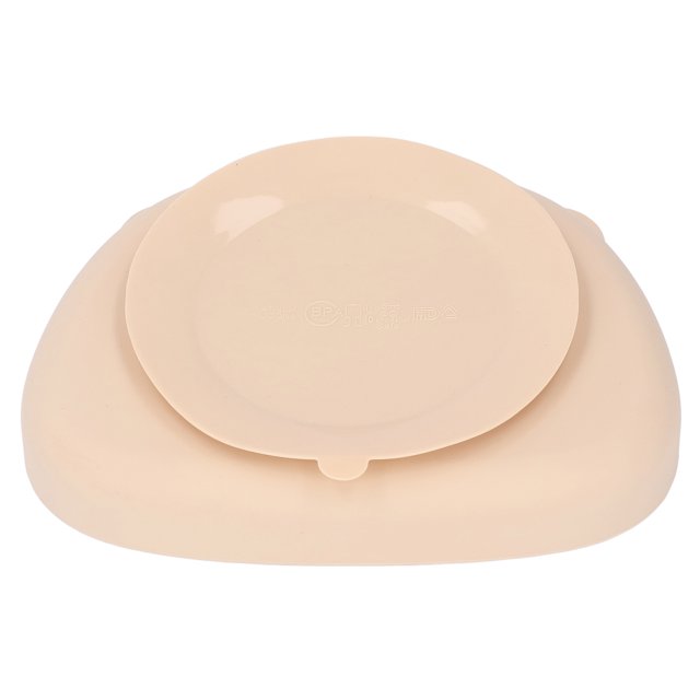 Baby Silicone Plate Panda Shape Silicone Suction Toddler Plate Feeding Supply for Infants Beige Silicone Plate