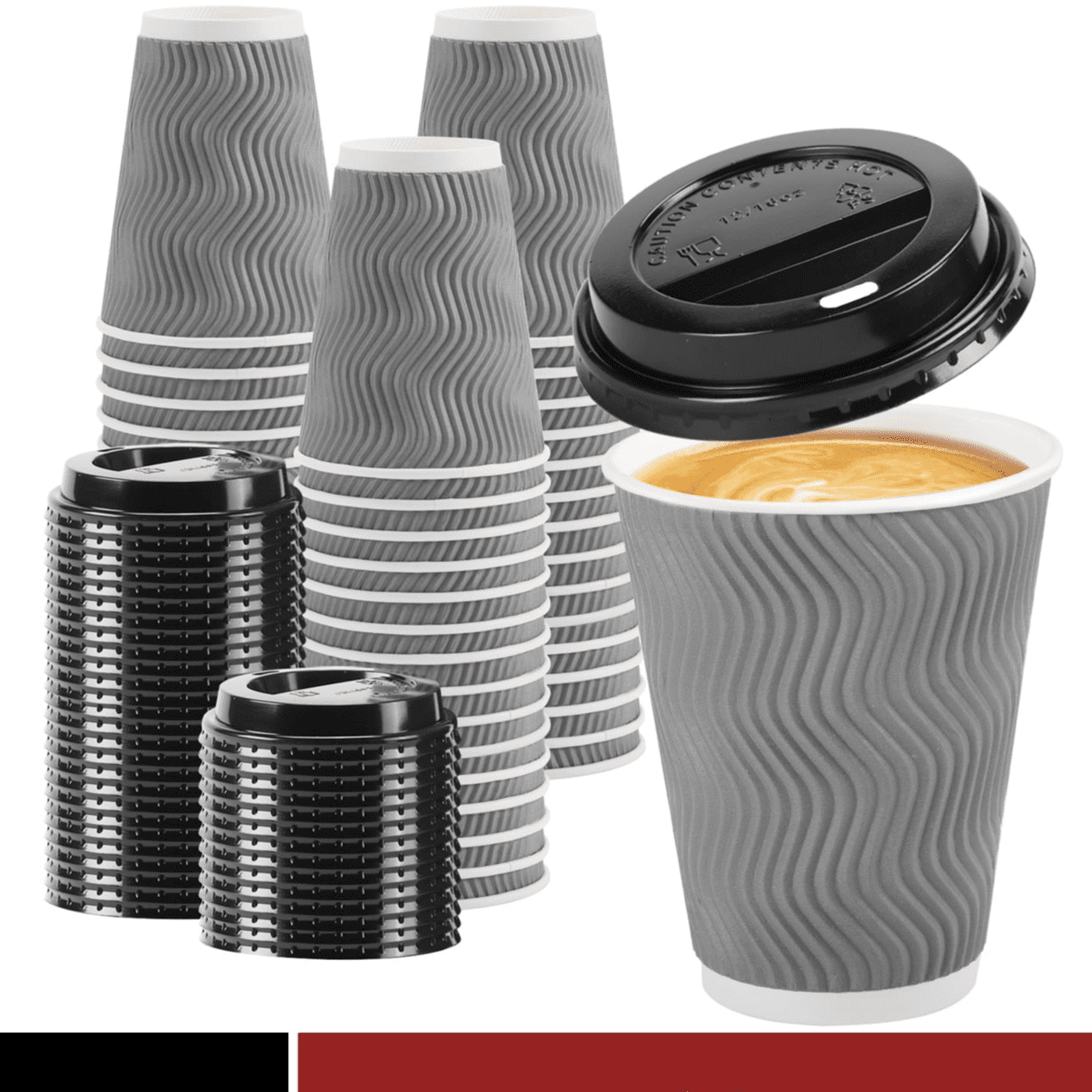 Comfy Package To-Go Disposable Coffee Cups with Lids, 12 Oz Insulated Paper  Cups, 50-Pack - Walmart.com