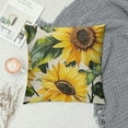 thumbnail image 2 of BCIIG Sunflower Leaves Yellow Flowers Graphic Decorative Cushion Throw Pillow Cover for Home Living Room Sofa - Short Plush 1PC 22x22in, 2 of 5