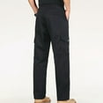 thumbnail image 4 of Herrnalise Men's Joggers Cargo Pants Cotton Solid Color Multi-pocket Cargo Pants Work Pants Casual Cargo Pants Straight-leg Pants Denim Trousers Ripped Denim Pants for Men For Black,S, 4 of 8