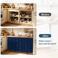 thumbnail image 4 of Navy Blue Sky Cabinet Curtains for Kitchen 35"W x 35"L, Country Farmhouse Minimalist Star Night Laundry Sink Cabinets Magic Tape Short Curtain Privacy Panel for Bathroom Vanity Cabinets, 4 of 9