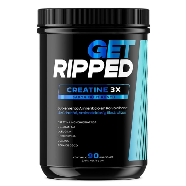 Creatina Monohidratada de 90 Servicios Creatina 3x Fruit Punch Get Ripped GET RIPPED POLVO
