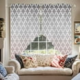 thumbnail image 2 of Morocco Trellis Swag Valances for Windows 2 Pack Abstract Geometric Grey Pink Ombre Swag Kitchen Curtains 45 Inches Long Rod Pocket Short Window Treatment for Kitchen Bathroom 36"x45", 2 of 8