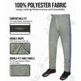 thumbnail image 6 of Exxact Sports Proline Full Length Baseball Pants Adult with Stripes, Relaxed Fit Open Bottom Men Baseball Pants (Grey/Royal Blue, AXL), 6 of 7