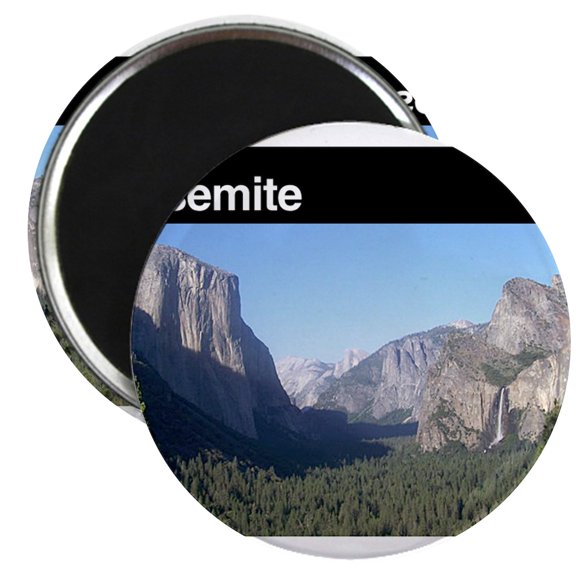 CafePress - Yosemite NP Magnets - 2.25" Round Magnet, Refrigerator Magnet, Button Magnet Style