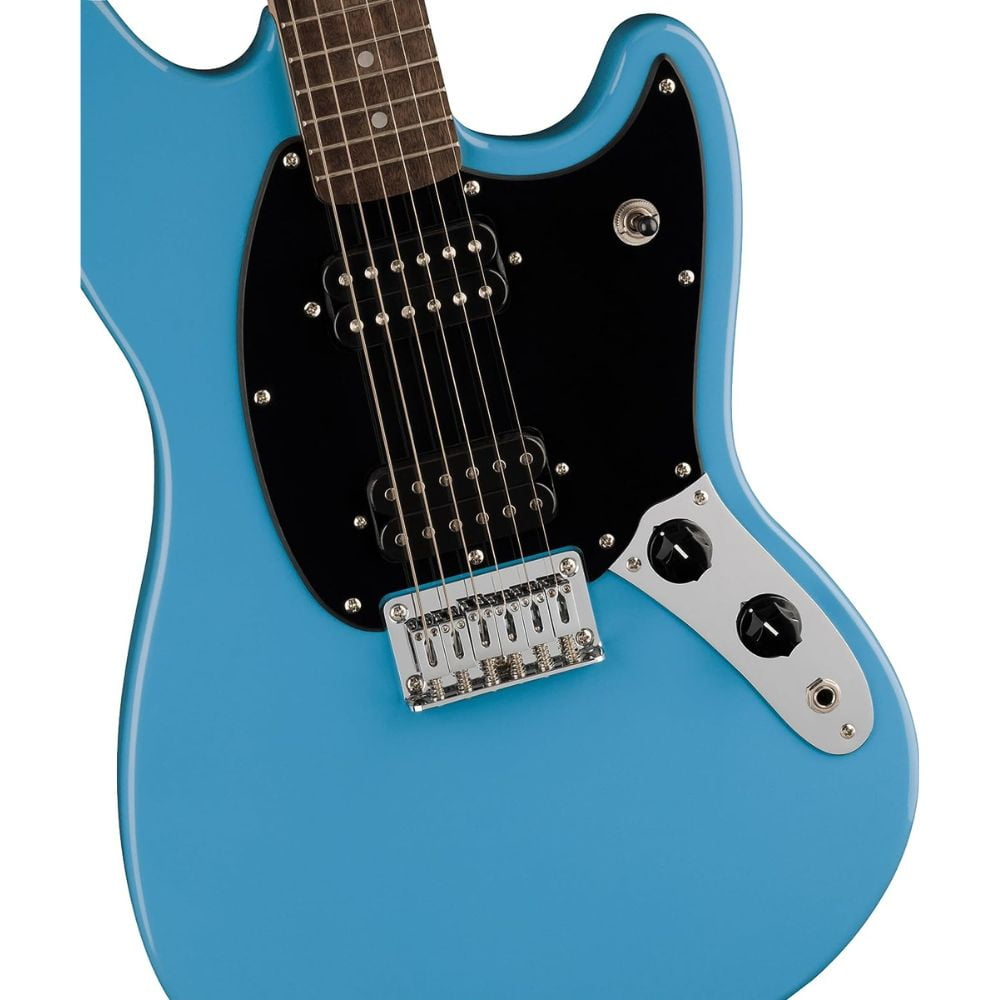 Fender Squire Sonic Mustang Electric Guitar, California Blue, Laurel Fingerboard