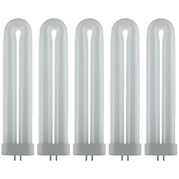 Pack of 5 Sunlite 12W FUL 4Pin Single UShaped Twin Tube 4Pin Plugin Cool White Bulb