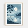 thumbnail image 2 of Whispers of the Moon: A Japanese-Inspired Landscape with a Full Moon over a Serene Lake - Digital Art Moon Night Sky Lake Landscape Nature Water Scenic Unframed Wall Art Print 24 x 30 inches, 2 of 4