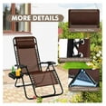 thumbnail image 6 of REKHH Zero Gravity Reclining Chair, Outdoor Patio Recliner with Cup Holder & Removable Pillow, Adjustable Backrest, Indoor Lounge Chair for Backyard, Garden, Poolside (Brown), 6 of 8