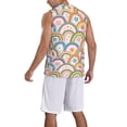 thumbnail image 2 of Naloa Rainbow Flowers Basketball Jersey Reversible Men's Mesh Athletic Sports Shirts Training Practice S-4XL4X-Large, 2 of 6