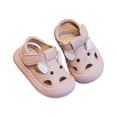 thumbnail image 1 of GiLiling Baby Closed-Toe Sandals, Hook-and-Loop T-Strap Cute Rabbit Design, Breathable Cutout Upper Lightweight Summer Sandals for Baby Boys and Girls (Pink, 4.5), 1 of 2