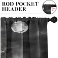 thumbnail image 5 of Halloween Creepy Human Skull Kitchen Curtains Horror Black All Saints'' Day Window Curtains Valance and Tier Set 36 Inch Rod Pocket Short Tier Curtain for Room, Cafe Kitchen Decor, 5 of 6
