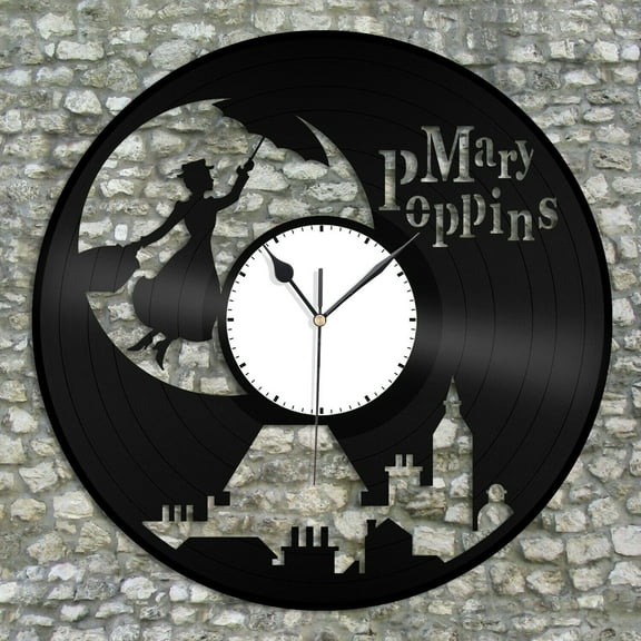 Mary Poppins Vinyl Wall Clock Unique Design Music Lovers Gift Home Decoration Vintage Design Office Bar Room Home Decor