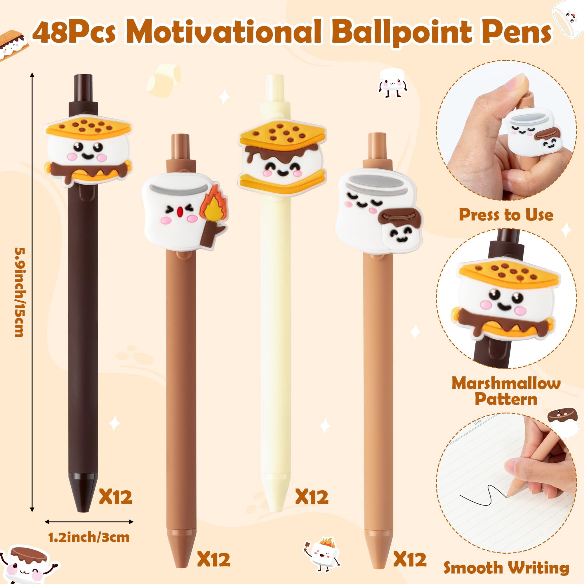 Capybara Motivational Gifts Bulk - 12 Set Capybara Ballpoint Pens Keychains Bookmarks, Funny Classroom Rewards Student Teacher Employees Coworker Appreciation Gifts Inspirational Party Favors
