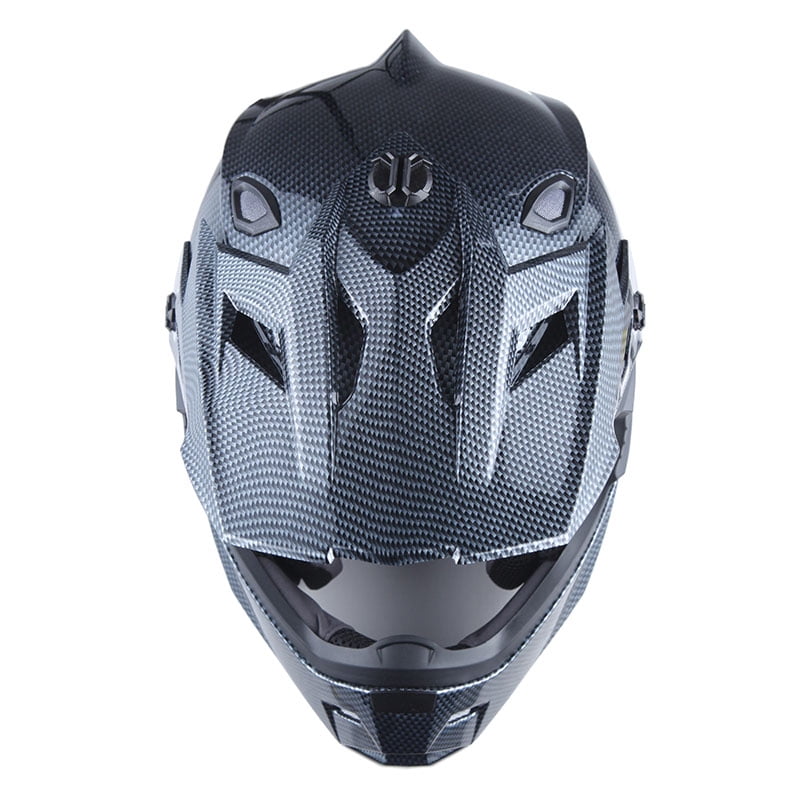 1Storm Adult Motocross Helmet BMX MX ATV Dirt Bike Helmet Racing Style HF801; Carbon Fiber Black - Walmart.com