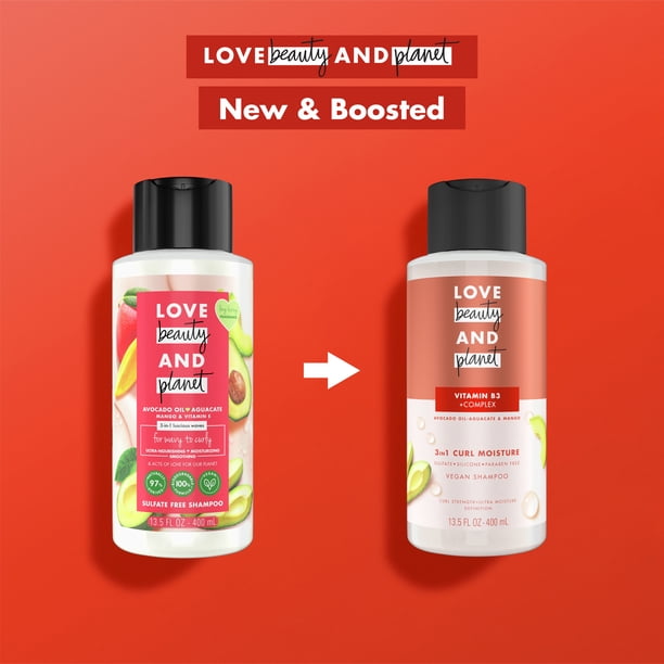 Love Beauty and Planet 3-in-1 Curl Moisture Shampoo with Avocado