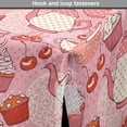 thumbnail image 4 of Cartoon Dog Crate Cover, Teapots Cups with Polka Dots Patterns Cherries Cakes Tea Coffee Pattern, Easy to Use Pet Kennel Cover for Medium Large Dogs, 35" x 23" x 27", Pink Orange and Red, by Ambesonne, 4 of 6