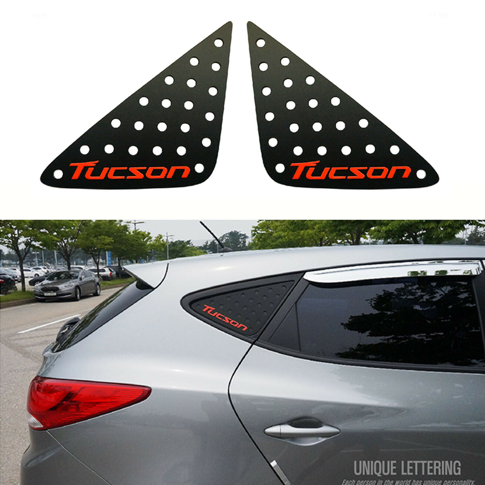 C Pillar Window Glass Sports Plate Red Logo For Hyundai Tucson Ix 2010