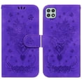 thumbnail image 2 of For Samsung Galaxy A22 5G (Not Fit A22 4G) Phone Case, Retro Leather Embossed Pattern Magnetic Folio Wallet Flip Holder Kickstand Card Cash Pocket Protective Case,Purple, 2 of 11