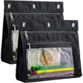 thumbnail image 1 of Expandable Pencil Pouch For 3 Ring Binder, 2 Pack Large Capacity Pencil Pouch With Zipper, Three Ring Clear Binder Pencil Case Suitable For School And, 1 of 5