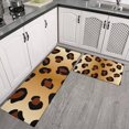 thumbnail image 2 of Gold and Brown Of Leopard Print Kitchen Rugs Sets Of 2,Anti Fatigue Kitchen Mat Rugs Non Slip Washable,Decorative Kitchen Floor Mats for Kitchen,Sink,Laundry,17"x30"+17"x47", 2 of 7