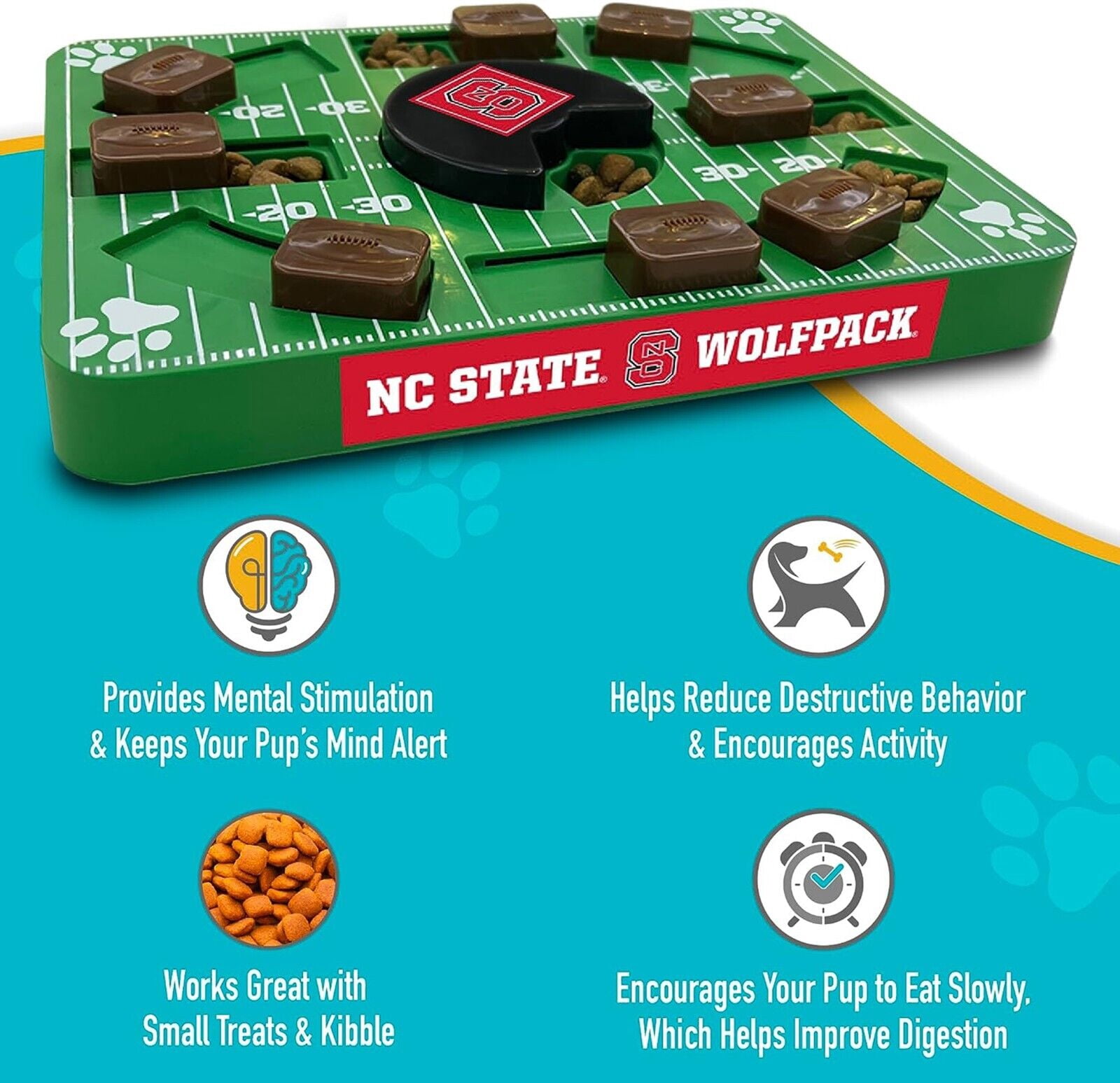 Pets First NCAA North Carolina State Wolfpack Puzzle Toy, Puzzle Treat Dog Toy, Interactive Dog Treat Toy, Dog Puzzle Feeding Slow Toy