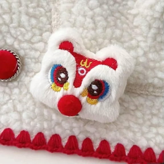 QQTDFG Chinese Style Plush Lion Hair Accessories Decorations Hairpin-Brooch