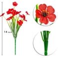 thumbnail image 6 of 24 Bundles Artificial Violet Flowers Outdoors UV Resistant Fake Plastic Silk Flowers Faux Plants for Indoor Outside Porch Window Garden Decoration (Red), 6 of 7
