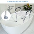 thumbnail image 3 of Shower Chair Tub Transfer Bench, Bathtub Bench Chair Seat with 6-Level Height, Detachable Armrest and Stable Rubber Suction Cup Feet, 330lbs Load, 3 of 9