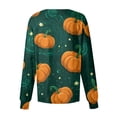 thumbnail image 6 of Domzest Womens Halloween Scrub Top Button Front Halloween Print Nurse Working Uniform Long Sleeve Cute Nurse Uniform Green L, 6 of 6