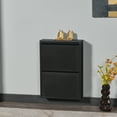 thumbnail image 1 of Flip Drawer Shoe Cabinet, Storage Organizer, Freestanding Shoe Rack, Wall Mounted No-Assembly (Black, 2 Drawer), 1 of 8